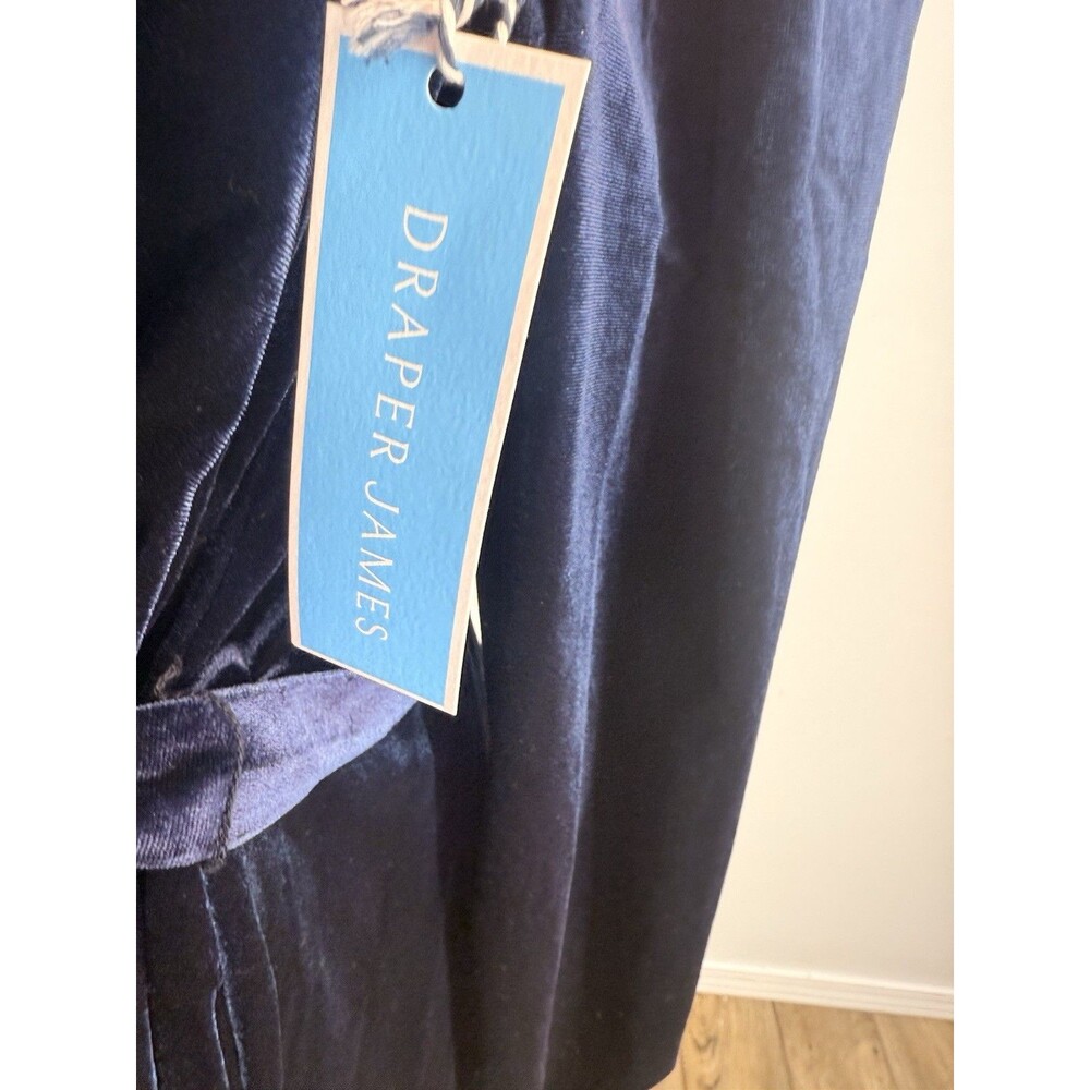 NEW Draper James Wrap Women Dress Plus 2XL Long Sleeve W/Pocket Blue Velvet - Picture 7 of 16